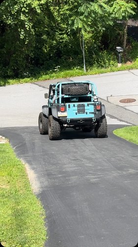 Test run for the new spare tire mount on Double G. Everything went well. @onxoffroad @offthegridsurplus @midlandusa @rockhard...