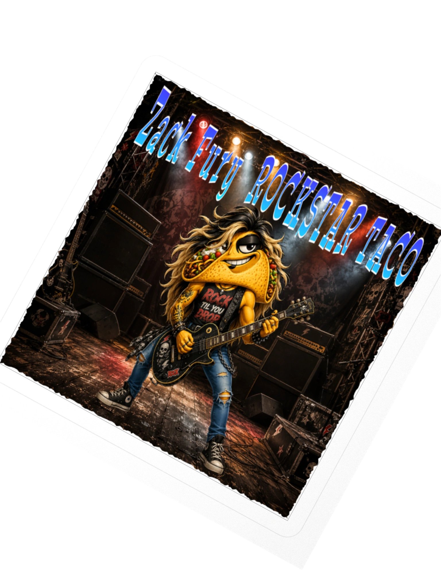 Zack Fury Rockstar Taco Kiss Cut Sticker - The Taco family product image (4)