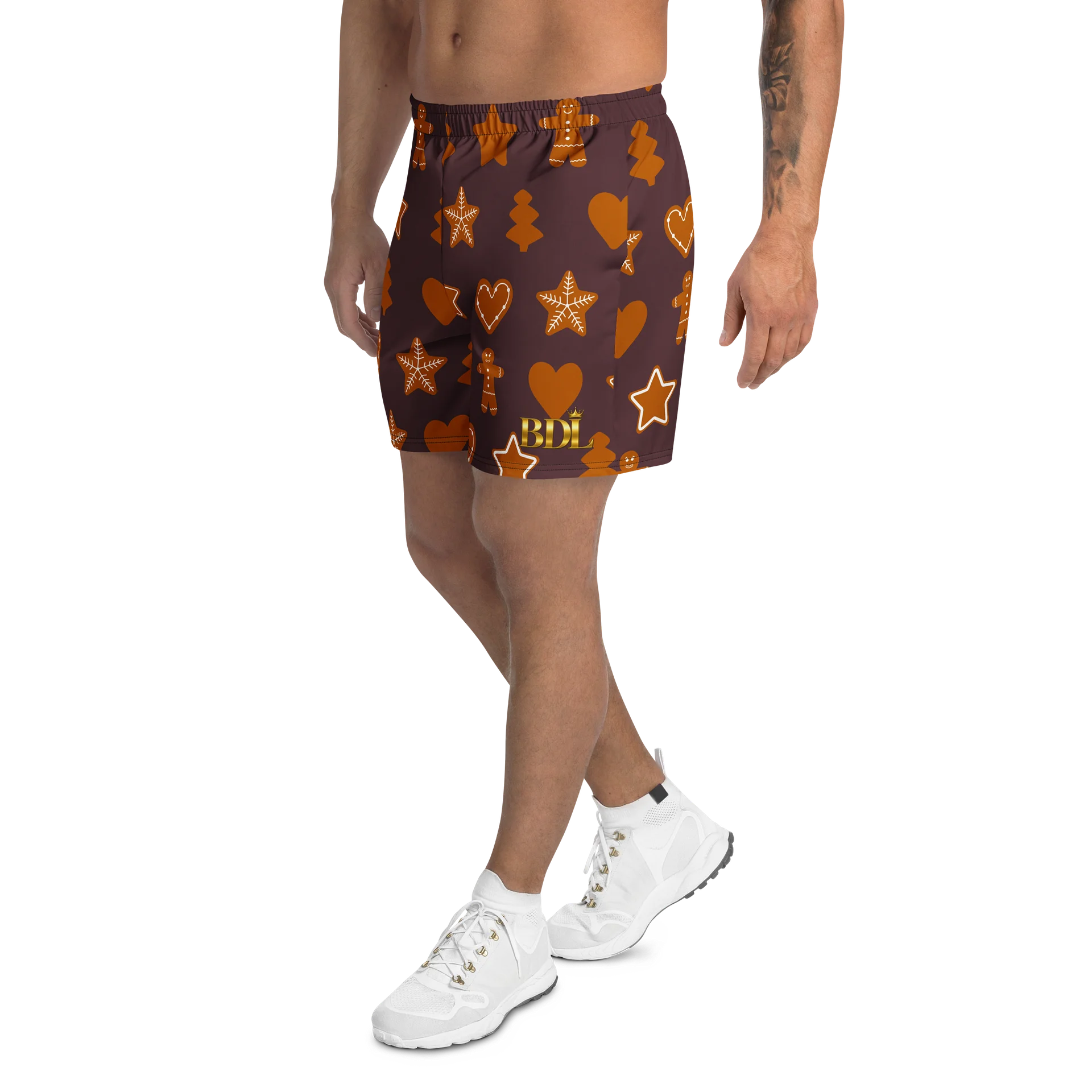 Festive Gingerbread All-Over Print Athletic Shorts product image (3)