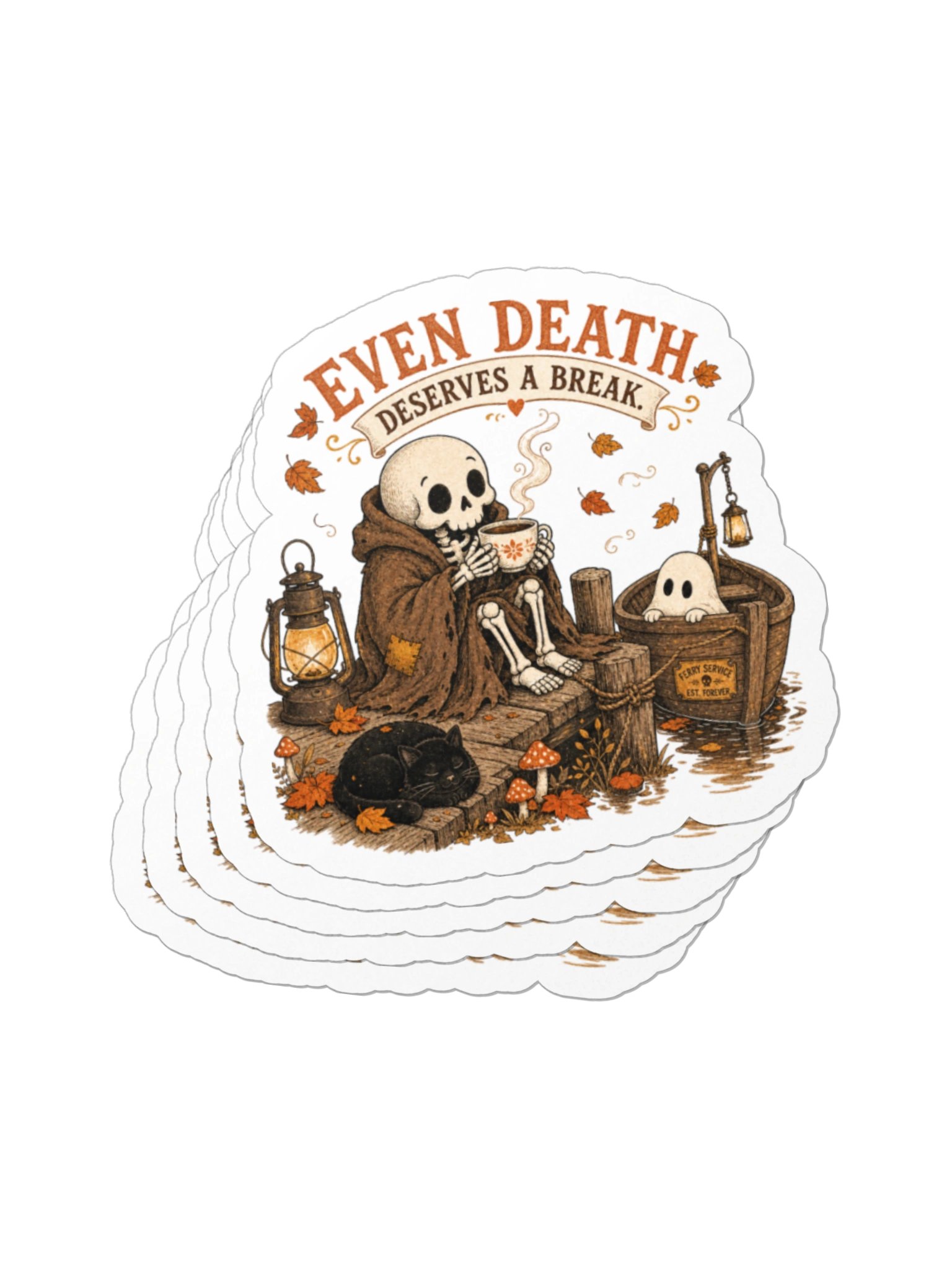 Even Death Deserves a Break Halloween Sticker product image (9)