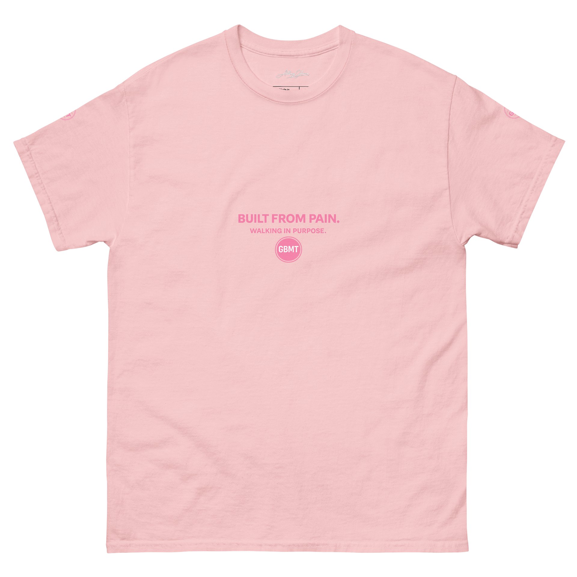 Built From Pain” Pink Tee – Walking In Purpose Edition product image (3)