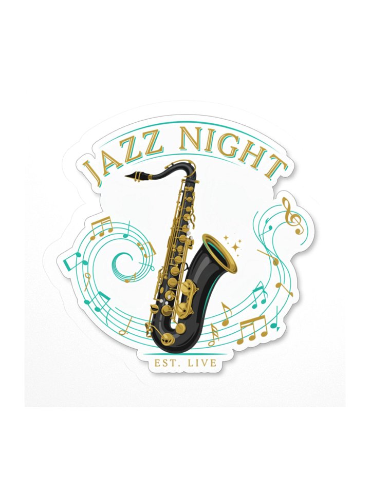 Jazz Night Saxophone Kiss Cut Sticker product image (1)