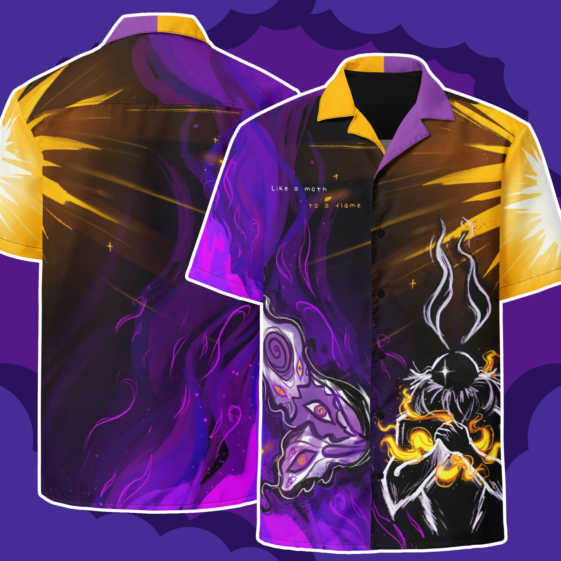 Nonbinary Subtle Pride Mothman Button Up Shirt product image (2)