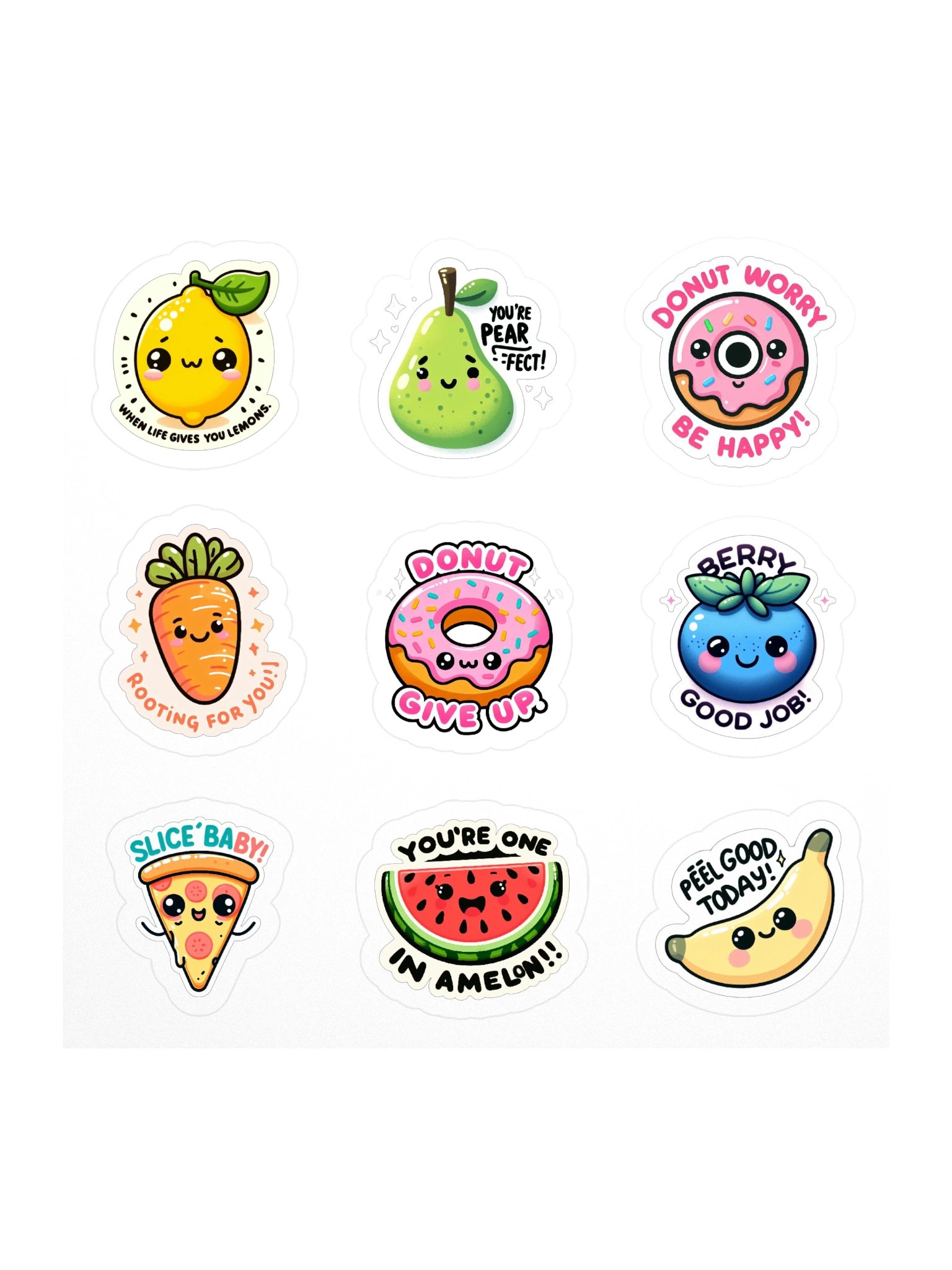 Punny Positivity Kiss Cut Sticker Set product image (1)