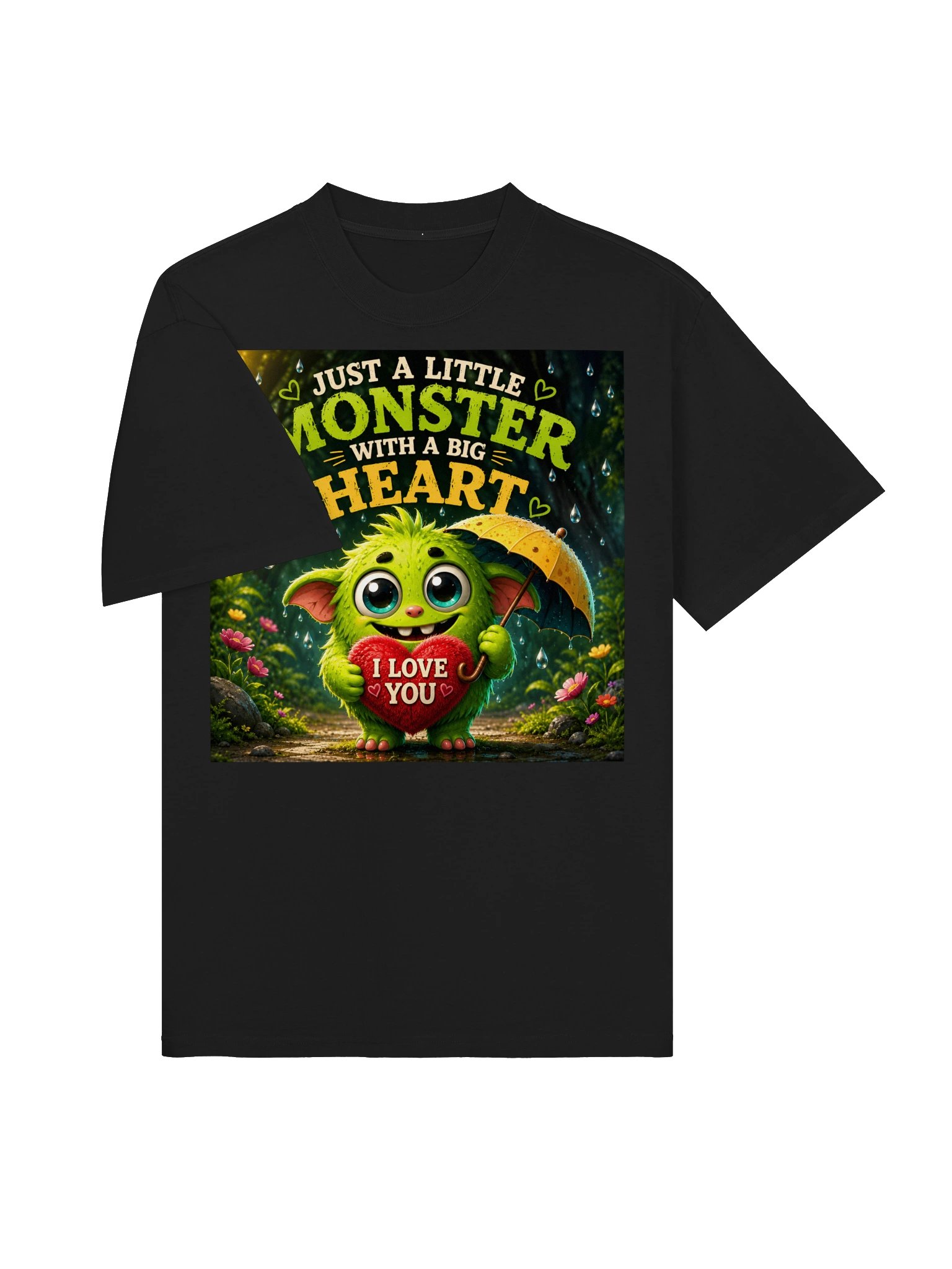 JUST A LITTLE MONSTER WITH A BIG HEART ❤️ CUTE LOVE T-SHIRT product image (4)