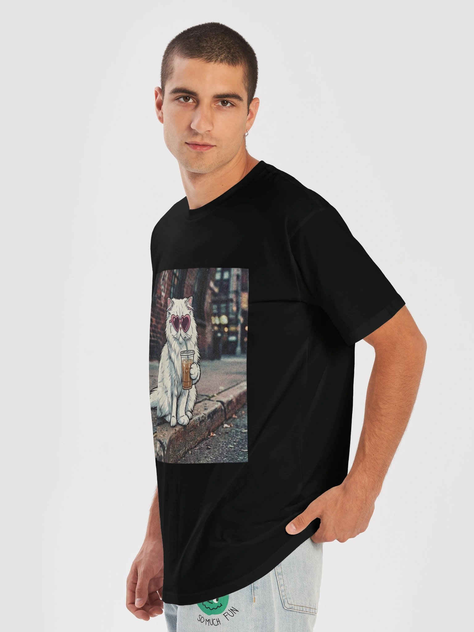 Persian Cat Comfort Colors Shirt, Iced Coffee Cat Mom T-shirt product image (53)