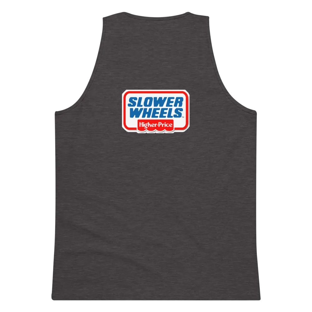 SLOWER WHEELS, HIGHER PRICE UNISEX EMBROIDERED SLEEVELESS TEE product image (3)