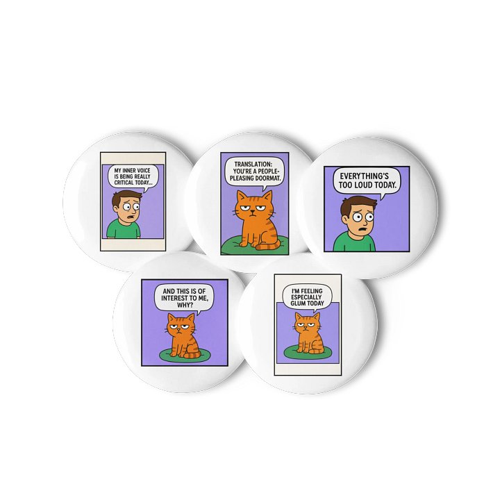 PTSD CARTOON - SAY HOW YOU FEEL! [Badges] product image (2)