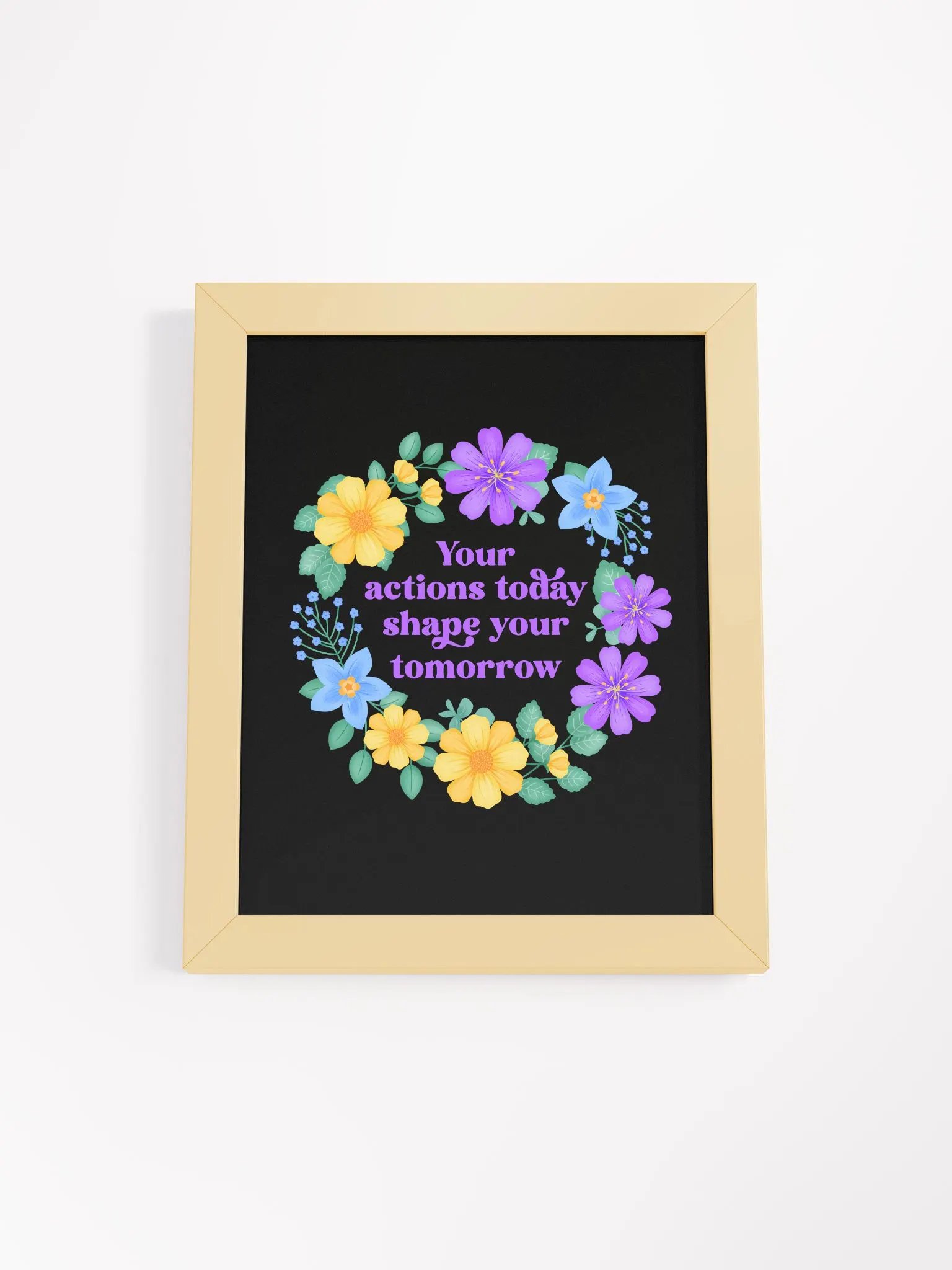 Your actions today shape your tomorrow - Motivational Wall Art Black product image (4)