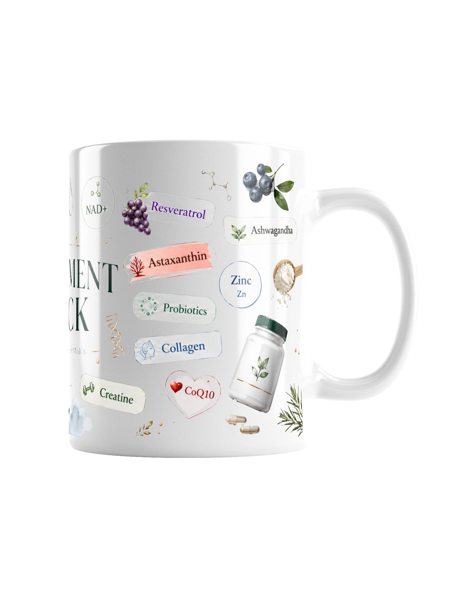 My Supplement Stack Mug for biohackers health enthusiasts and nutrition fans