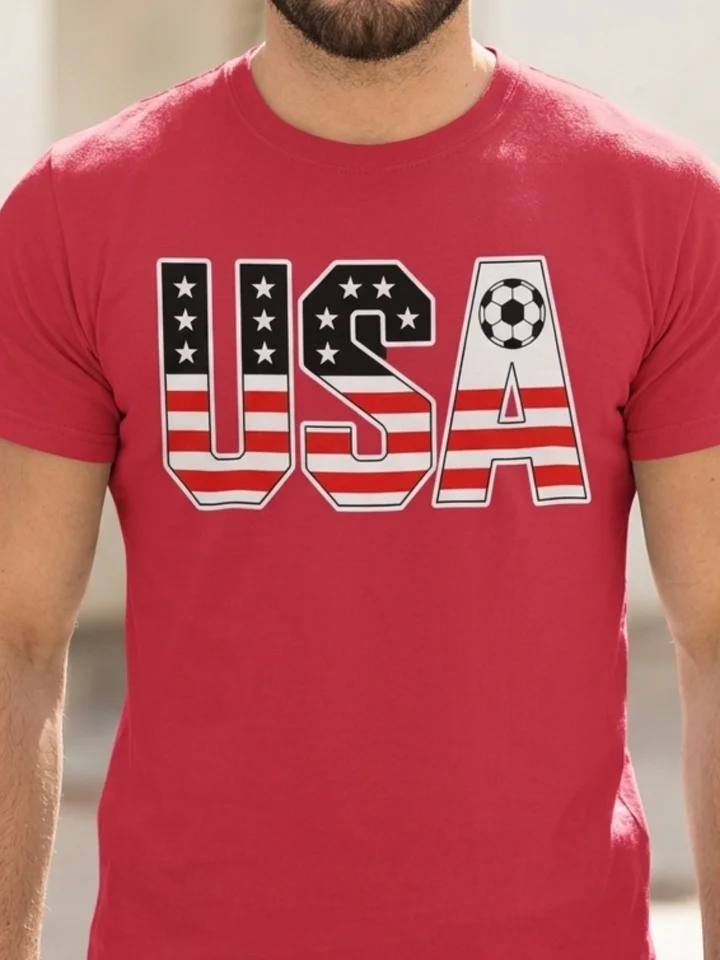 Patriotic USA Soccer T-Shirt - American Flag Graphic Football Tee product image (1)