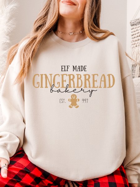 Gingerbread Elf Bakery Magical Christmas Cozy Minimalist Sweatshirt product image (2)