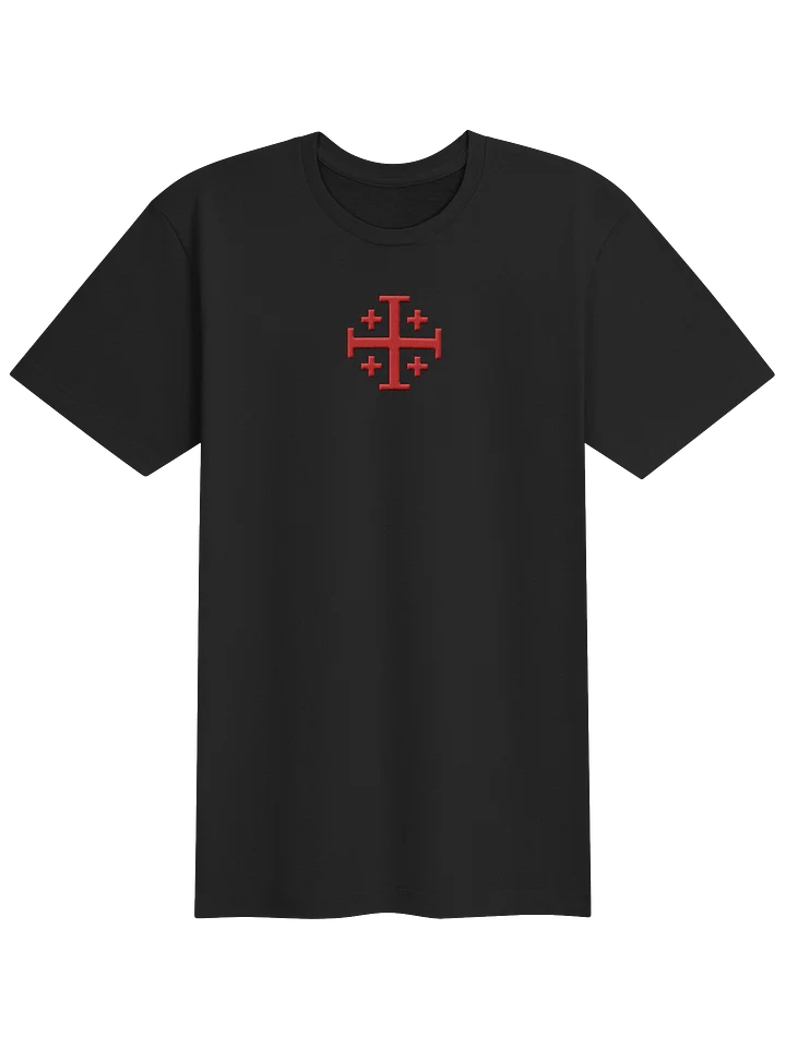 Crusader Cross Jersey Tee, Jerusalem Cross Embroidered Shirt, Christian Gifts , Knights Templar product image (3)