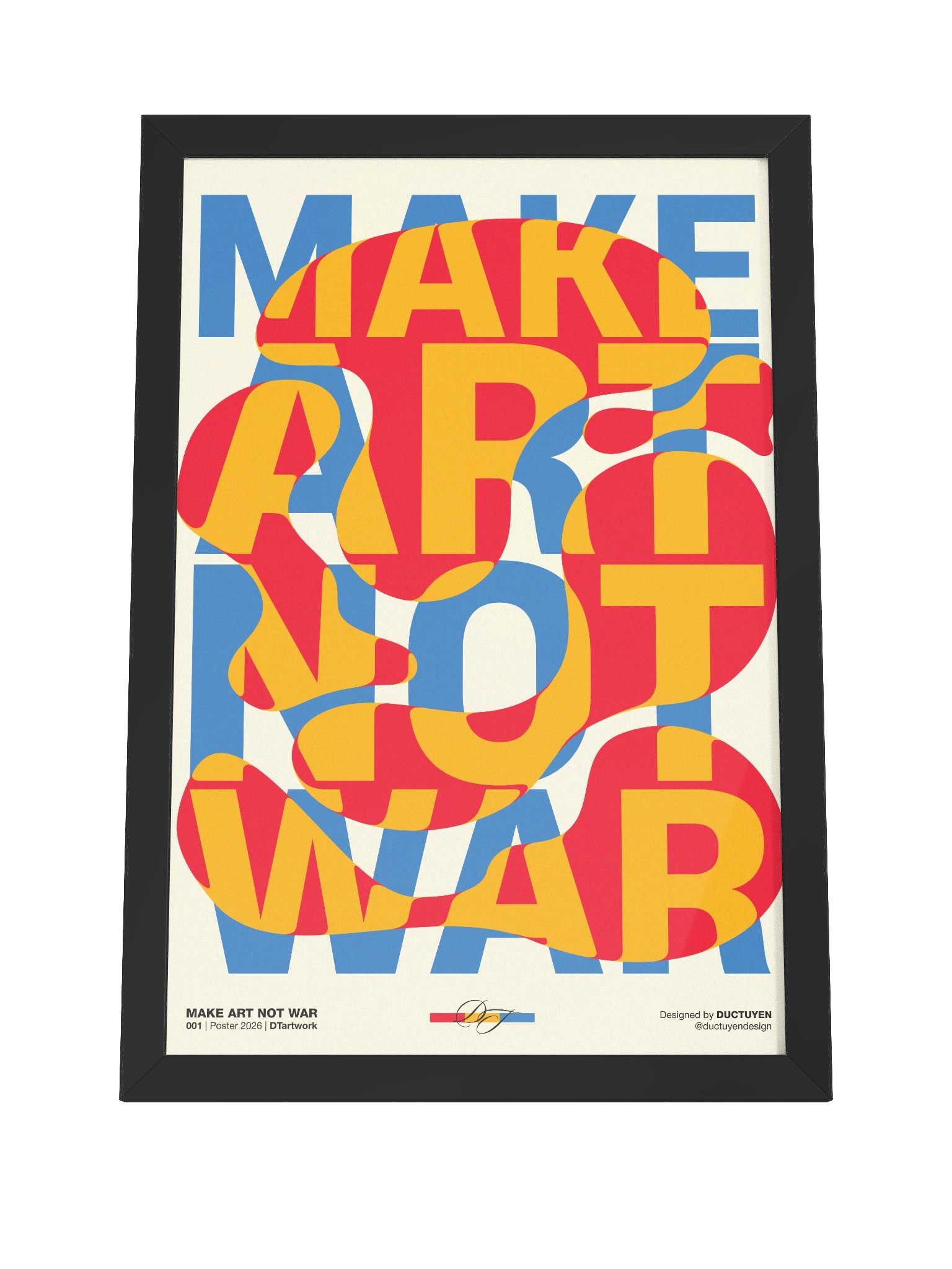 "MAKE ART NOT WAR" Typography Framed Poster product image (9)