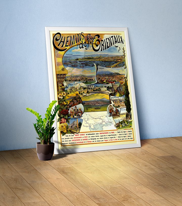 Chemis de fe Orientaux/Orient Express, France, Istanbul, Turkey, 1898 — retro vintage travel poster, retro travel art, retro travel wall art product image (1)