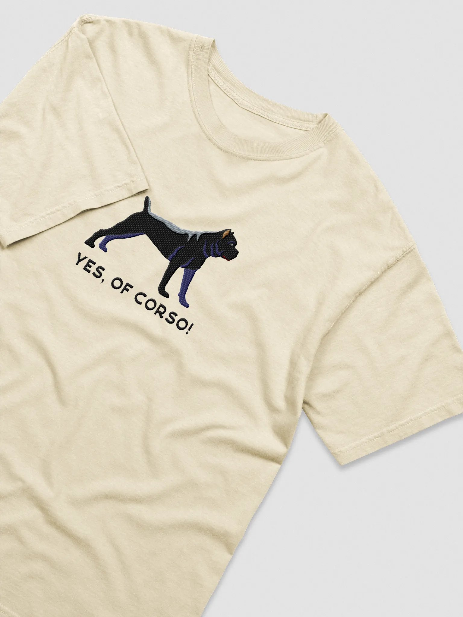 Yes, Of Corso T-Shirt(Embroidered) of a Cane Corso(Black) product image (6)