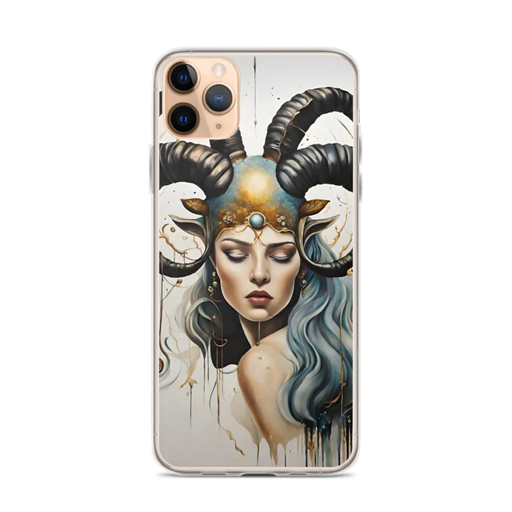 Aries - Salvador Dalí Aries Awakened: Explosive Celestial Visions Ignite Your Inner Firesionary masterpiece emblazoned on a clear phone case. product image (1)