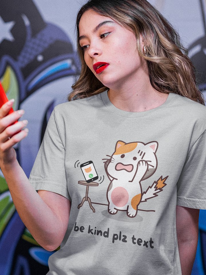Be Kind Plz Text Cat Tee (Unisex) product image (1)