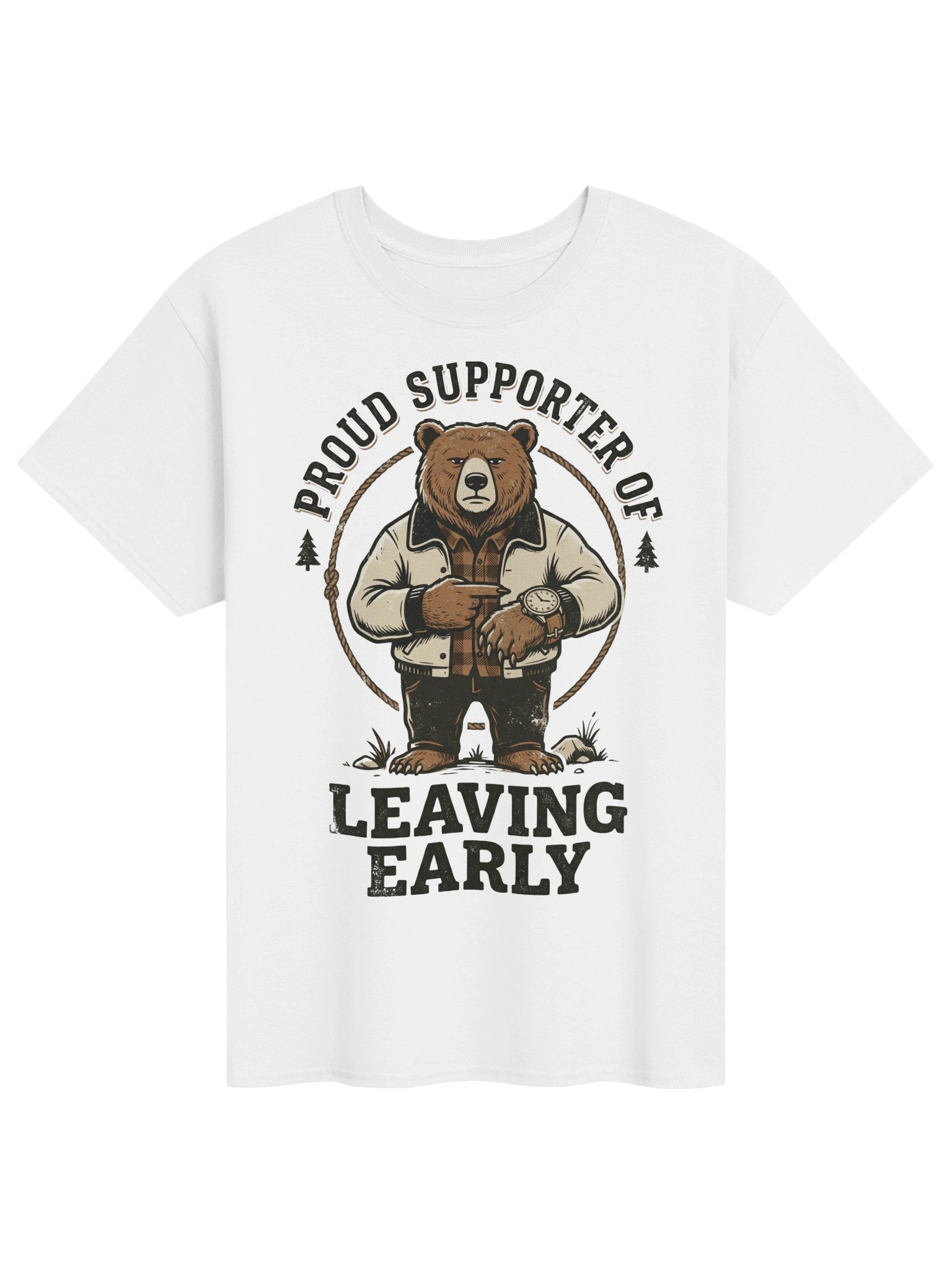 Funny Introvert Bear "Proud Supporter of Leaving Early" T-Shirt product image (1)