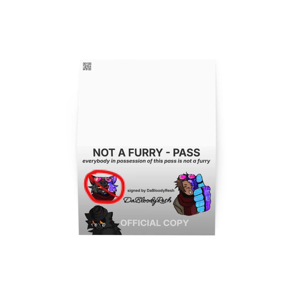The Official "Not-A-Furry" Pass product image (2)
