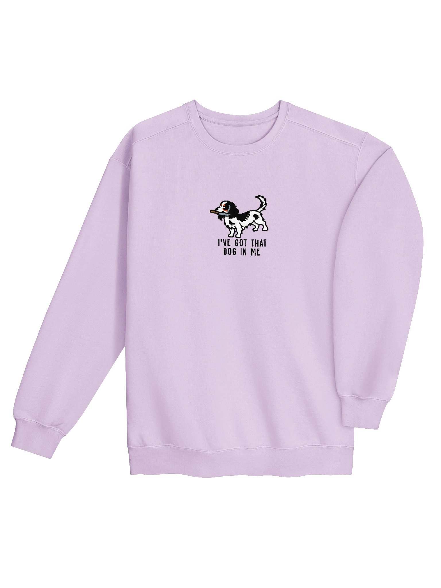 I've Got That Dog In Me Funny Chibi-Style Embroidered Premium Sweatshirt for Longhaired Dachshund(Pied Black & White) Owners product image (36)