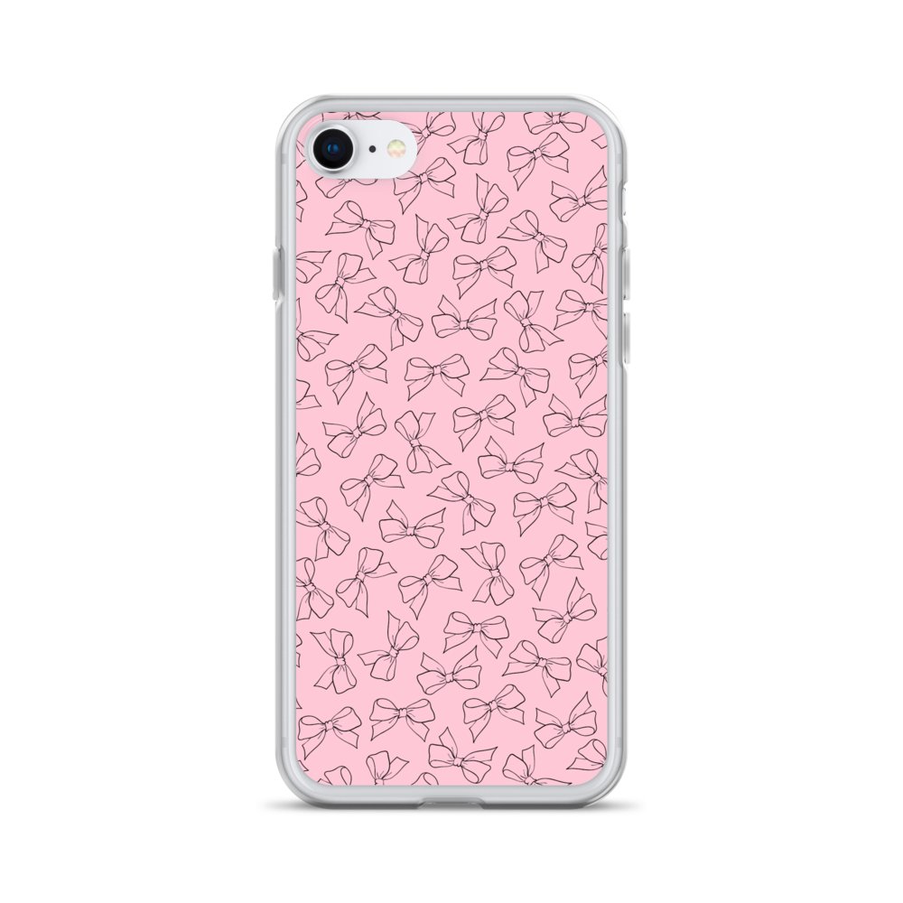 Hand-Drawn Pink Bow Clear iPhone Case product image (28)