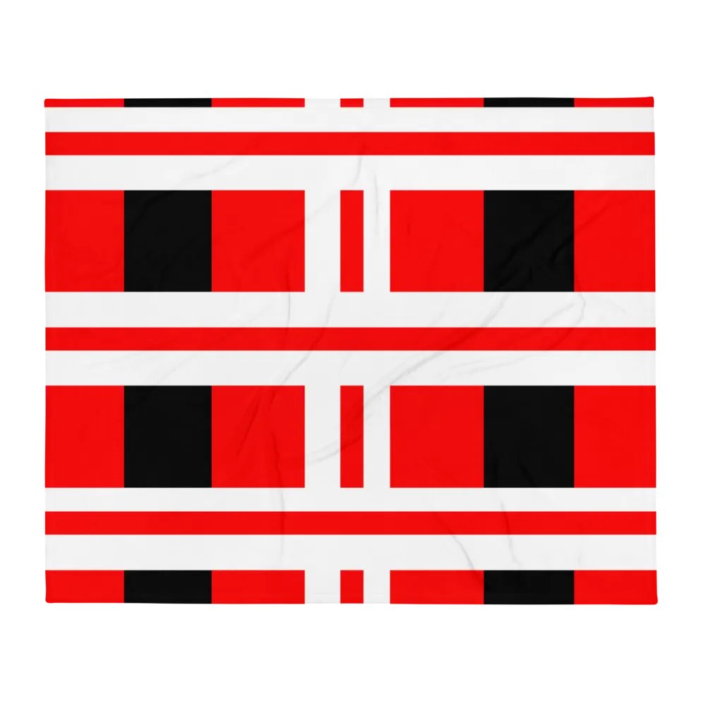 Red And Black With White Strips Throw Blanket product image (2)