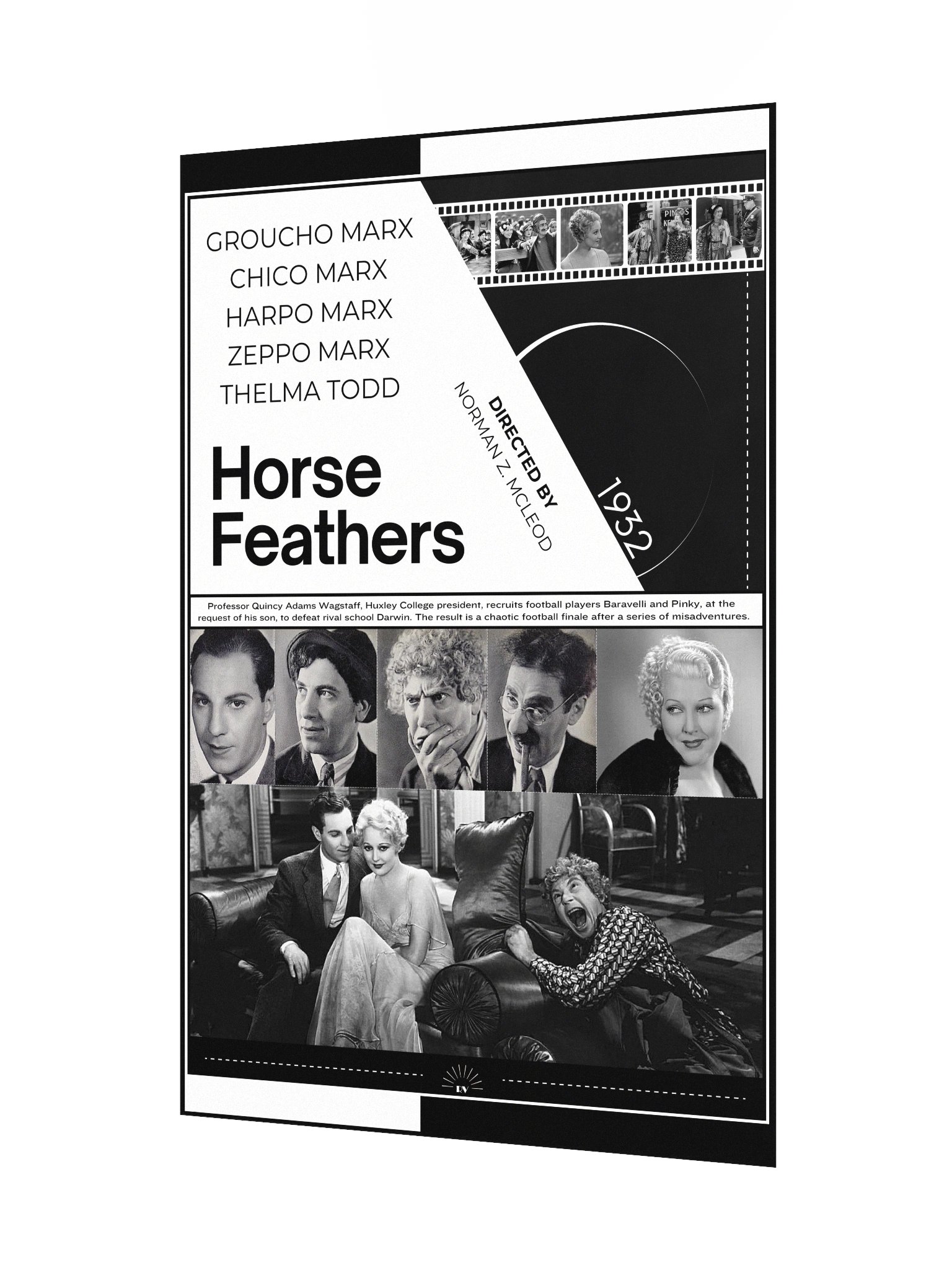Horse Feathers with the Marx Brothers and Thelma Todd 1932 | Movie Poster | 12x18 Wall Art product image (3)