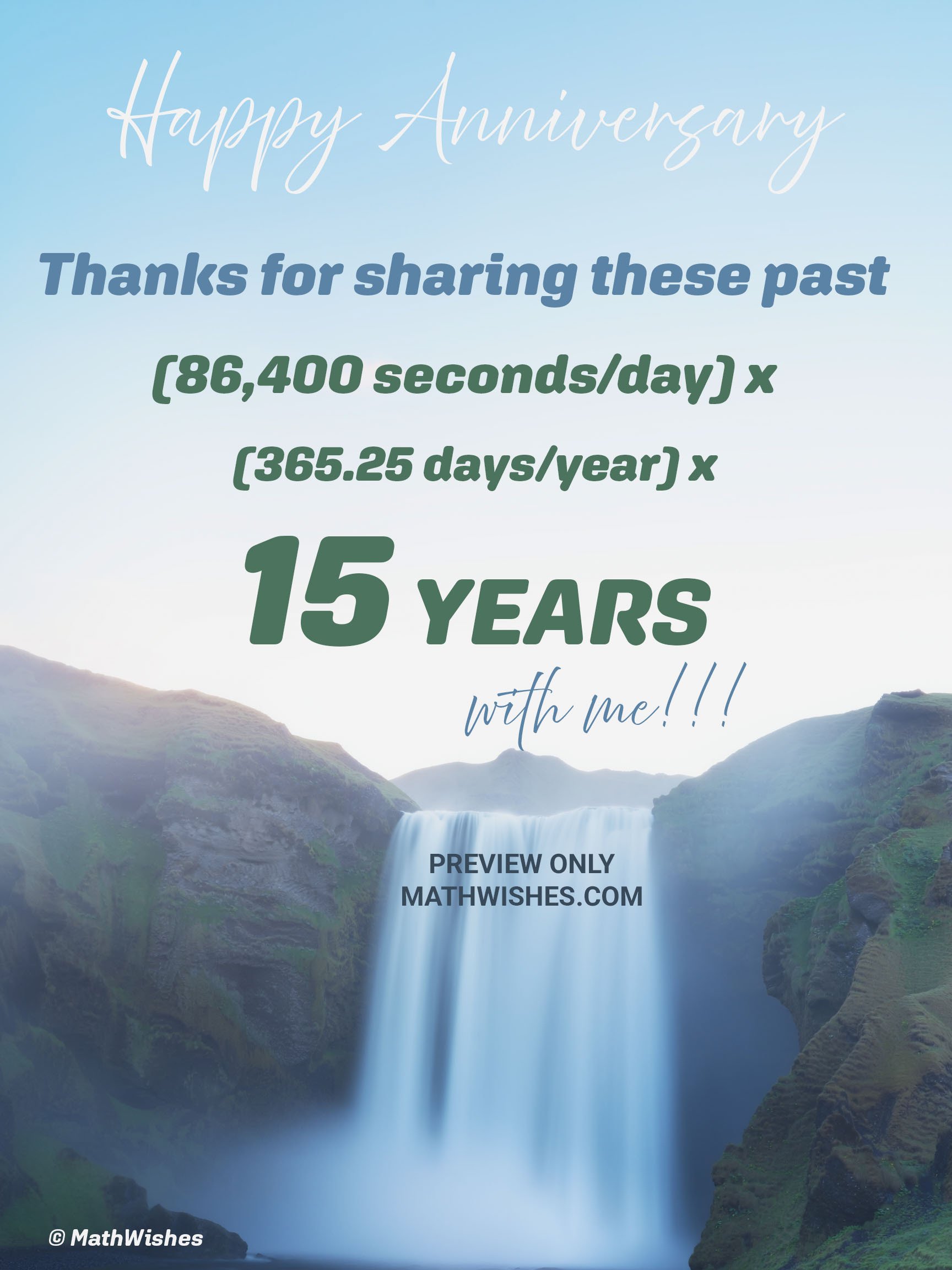 15th Anniversary Card - Waterfall product image (1)