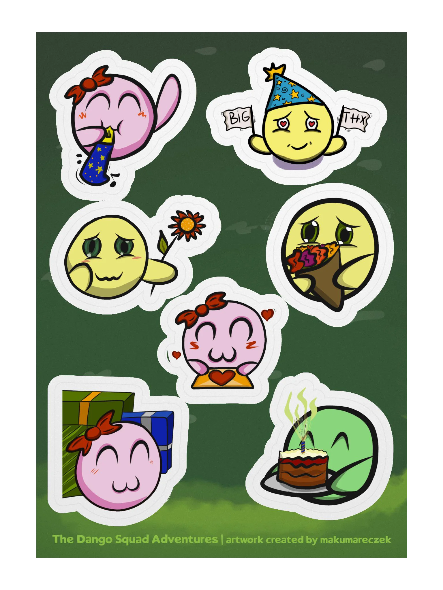 Dango with Love Set - Kiss Cut Sticker Sheet product image (1)