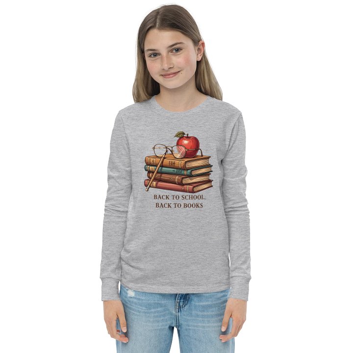 Bookworm Back to School Youth Long Sleeve Tee product image (1)
