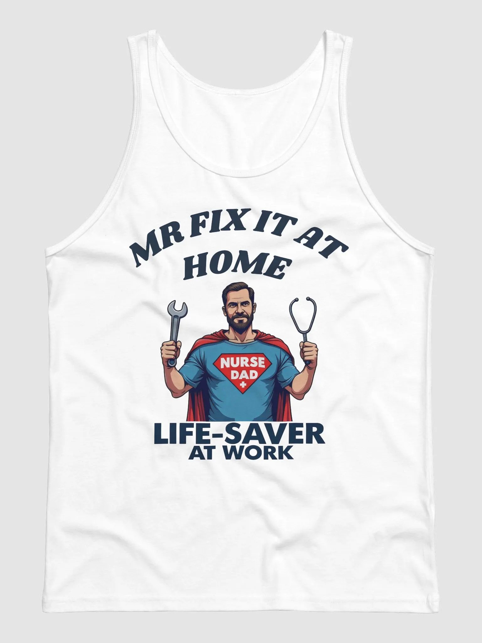 mr fix it at home, Superhero Nurse Dad Tank product image (4)