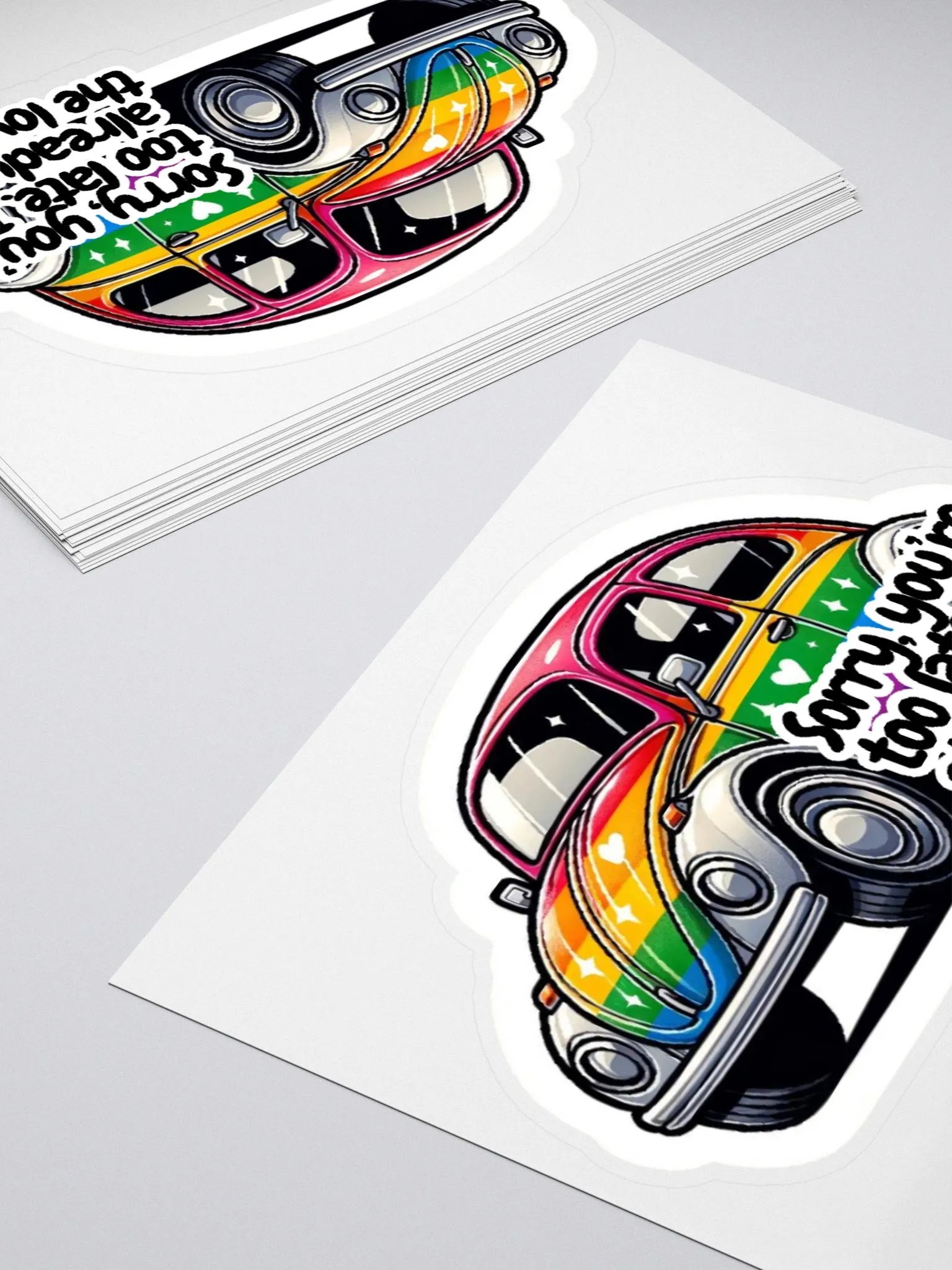 Love Bug Sticker-VW Sticker-Taken Sticker-Rainbow Style Sticker product image (10)