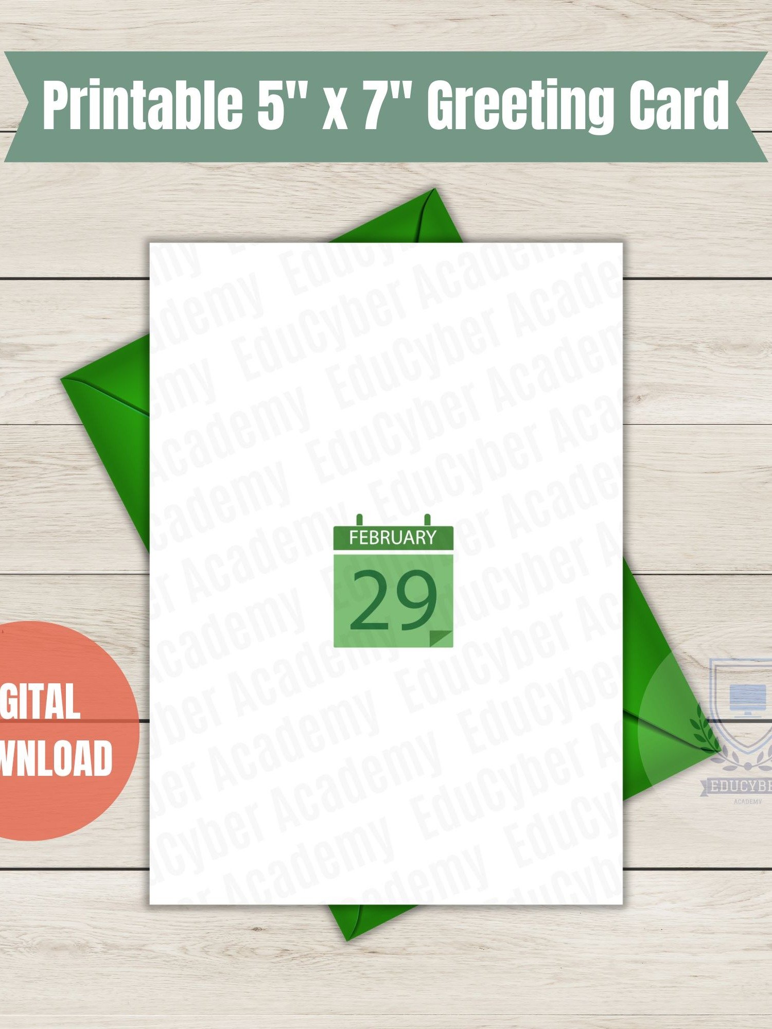 Leap Year Birthday Card Printable February 29th Leapers Greetings Instant Download PDF product image (3)