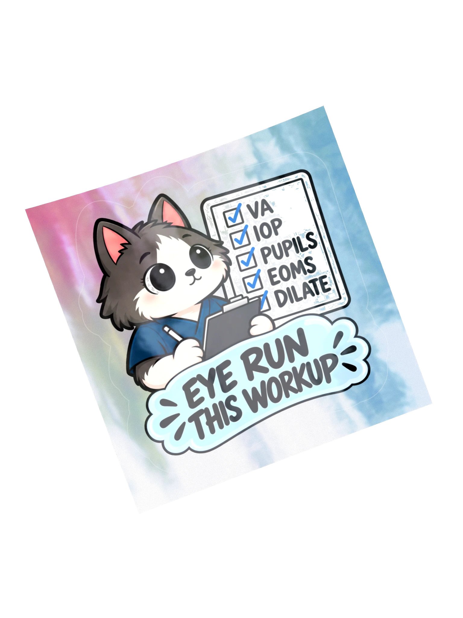 Sleepy Optometrist Eye Run This Workup Holographic Sticker Sheet product image (5)