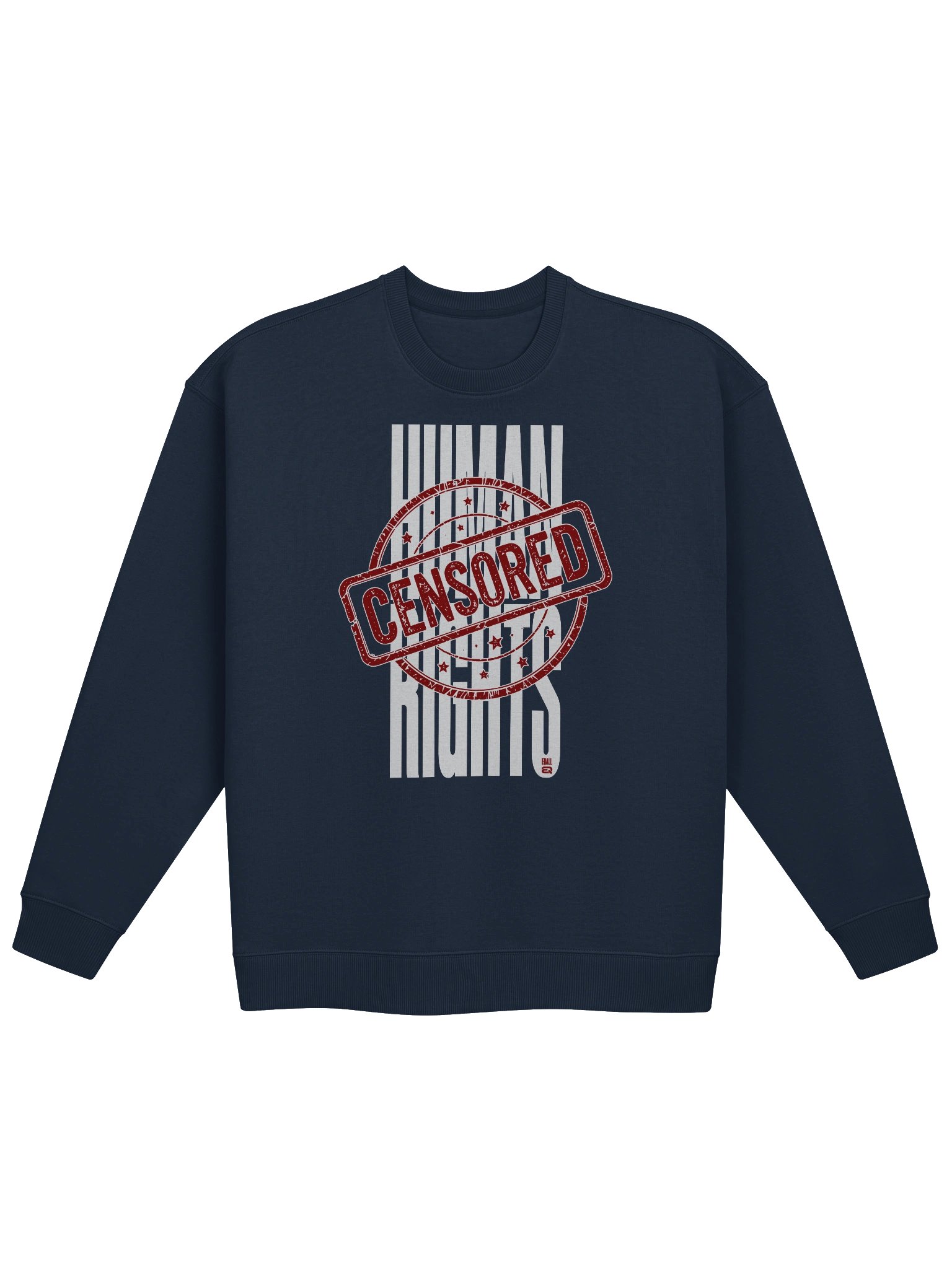Censored Human Rights Oversized Unisex Organic EQALL® Essentials Stanley Sweatshirt_White / Red product image (2)