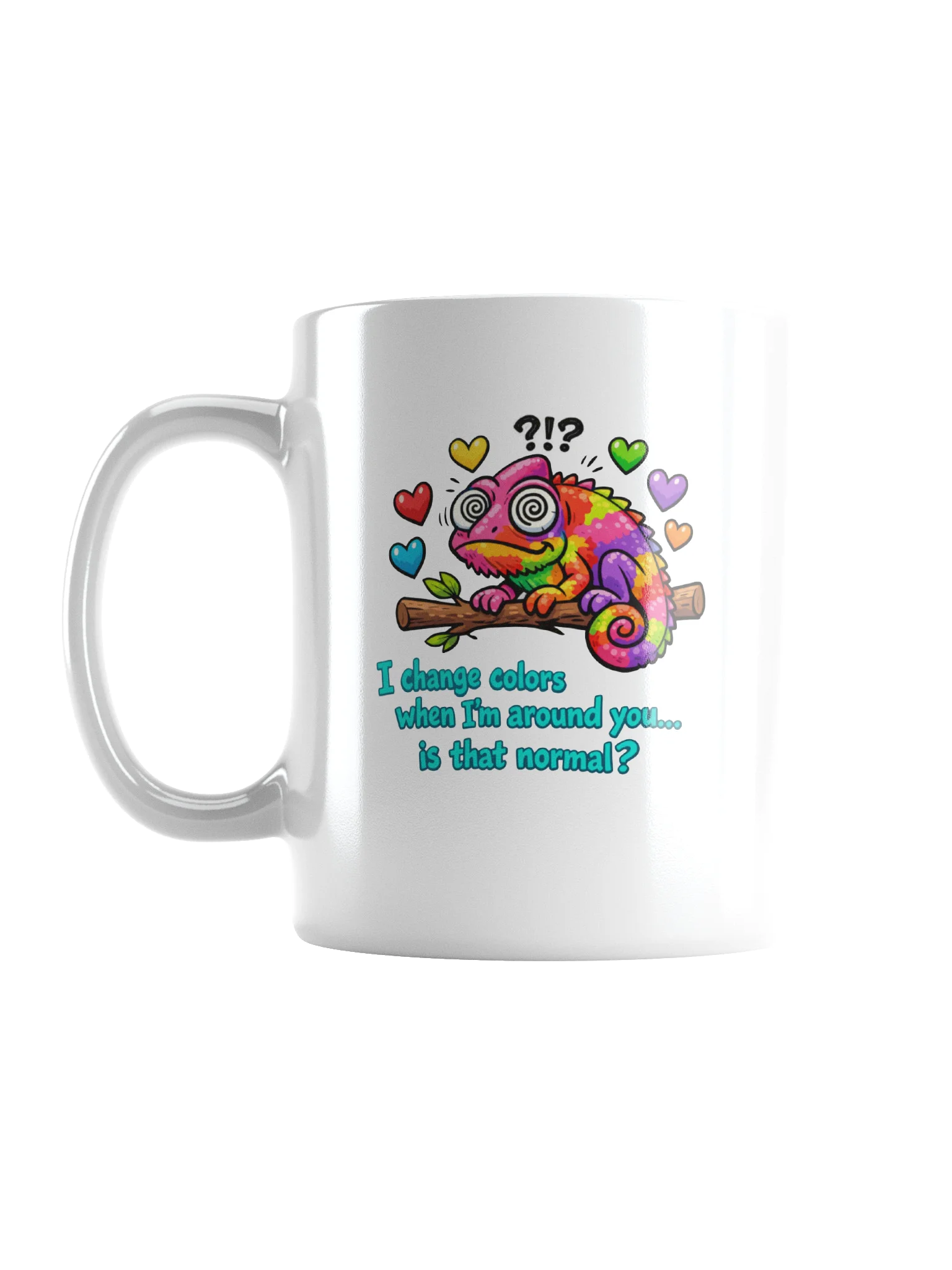 Chameleon Valentine Mug 11oz - "I Change Colors When I'm Around You" Funny Love Gift - Cute Romantic Coffee Mug for Boyfriend Girlfriend Wife Husband - Anniversary Birthday Present product image (1)