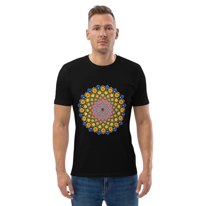 Orange Sunflower Mandala Organic T-Shirt product image (2)