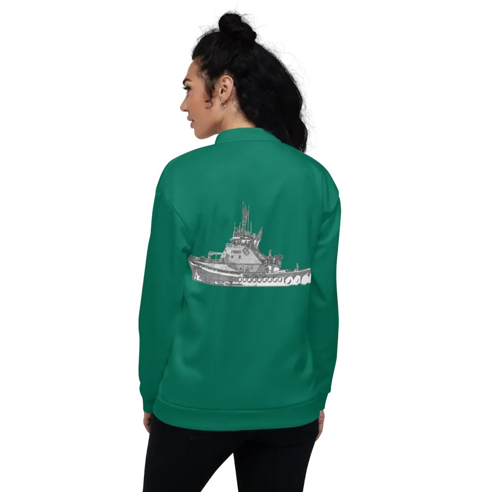 Copy of Twin Anchor Titan tug Teal Bomber Jacket product image (6)
