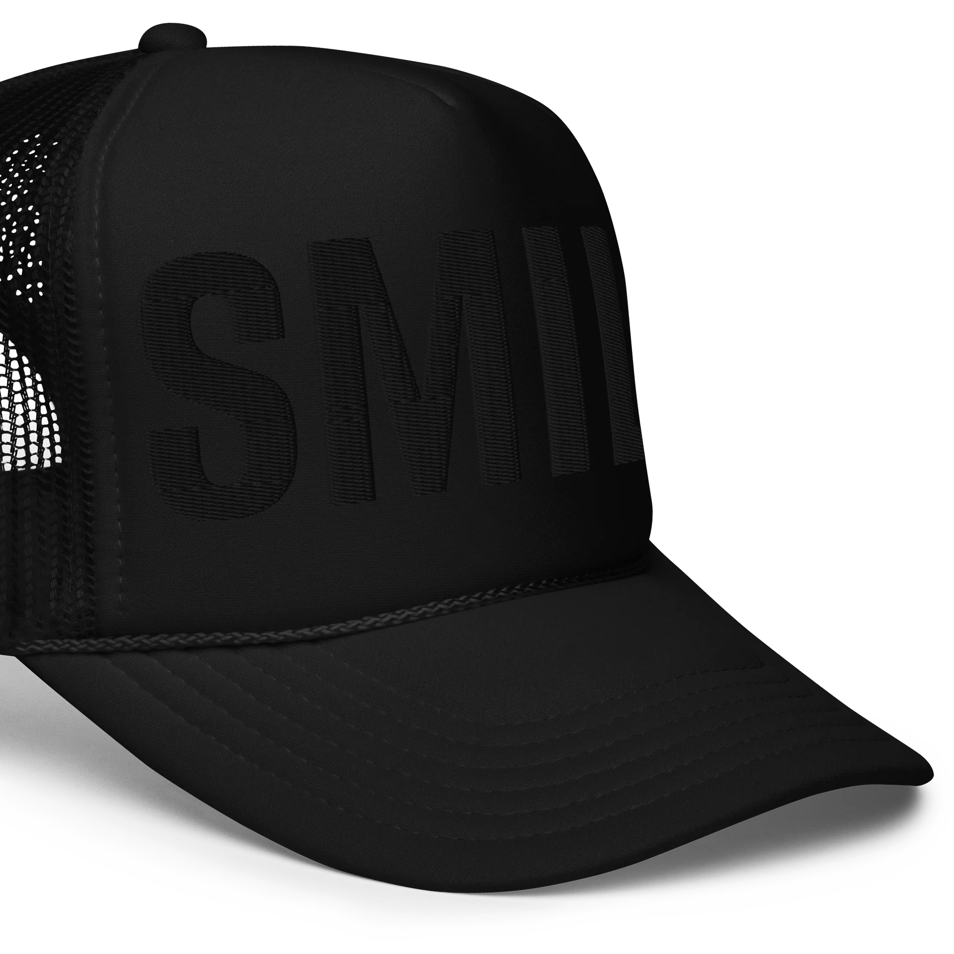 SMILE (Black Font) Foam Trucker Hat product image (5)