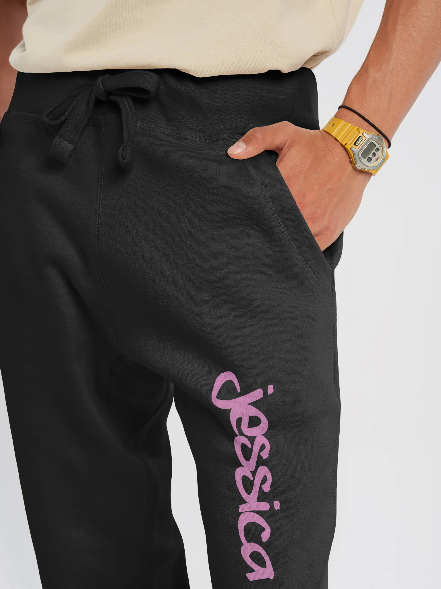 THAT'S MY NAME - PINK TEXT JOGGERS product image (4)
