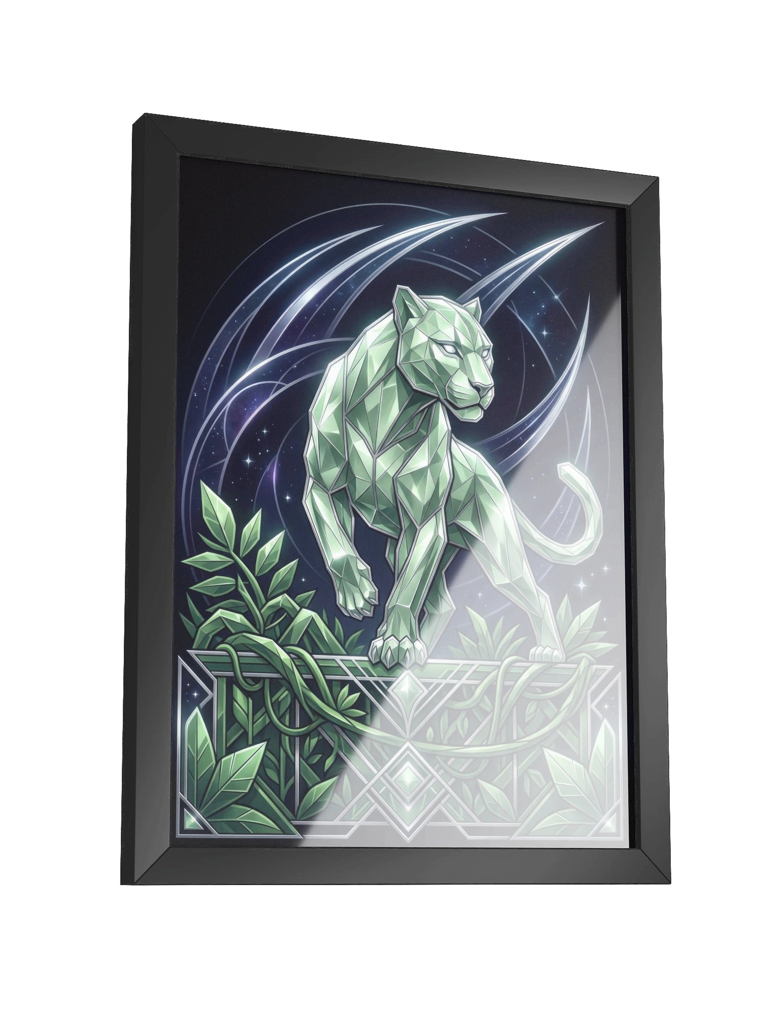 Geometric Panther Framed Poster - Neo-Deco Wall Art product image (3)
