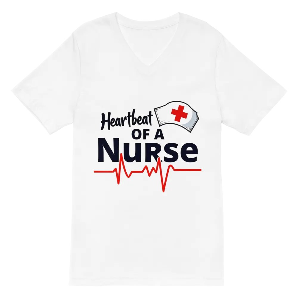 Heartbeat of a Nurse V-Neck Tee product image (2)