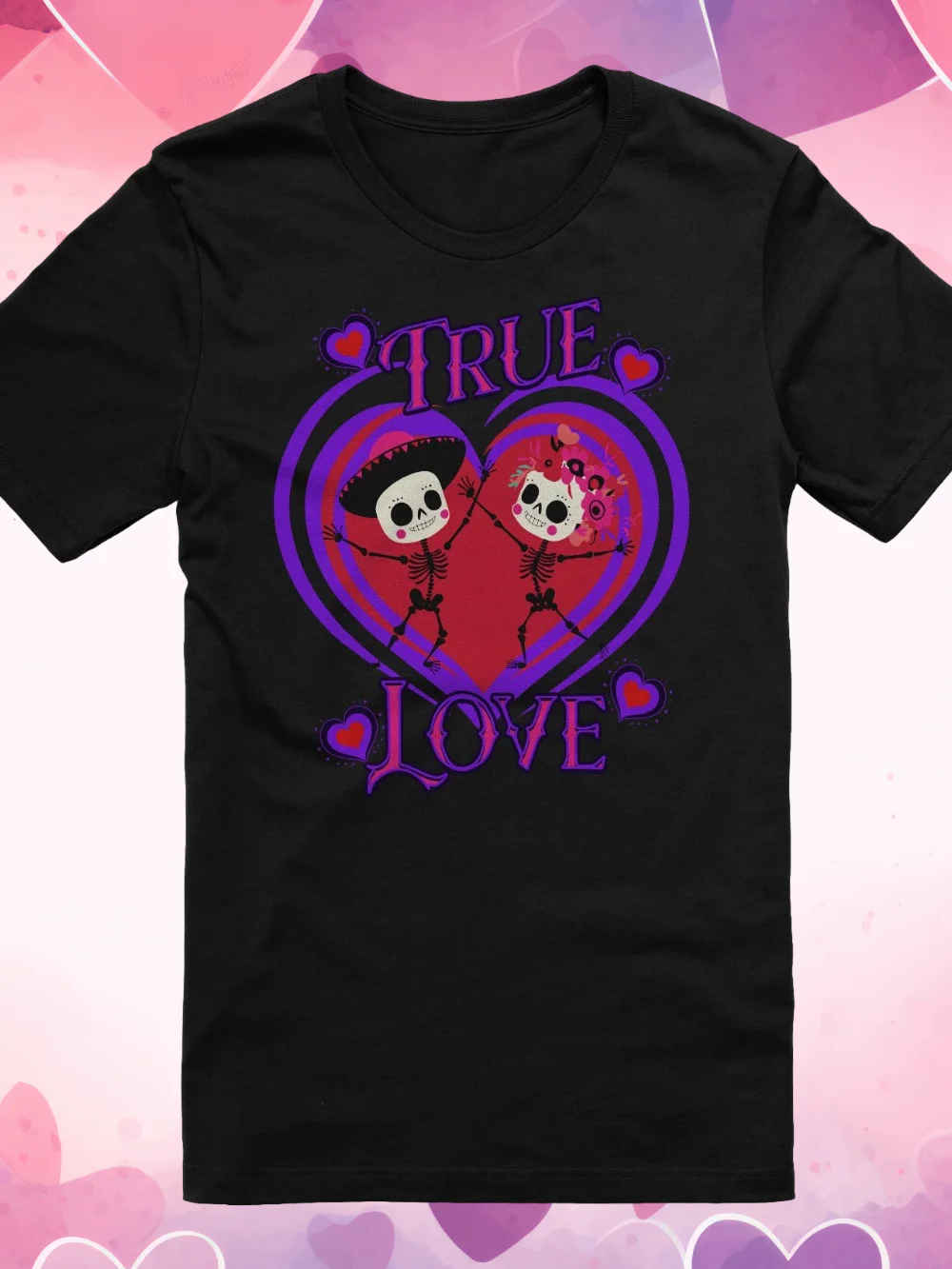 True Love Cute Skull Couple T-Shirt product image (1)