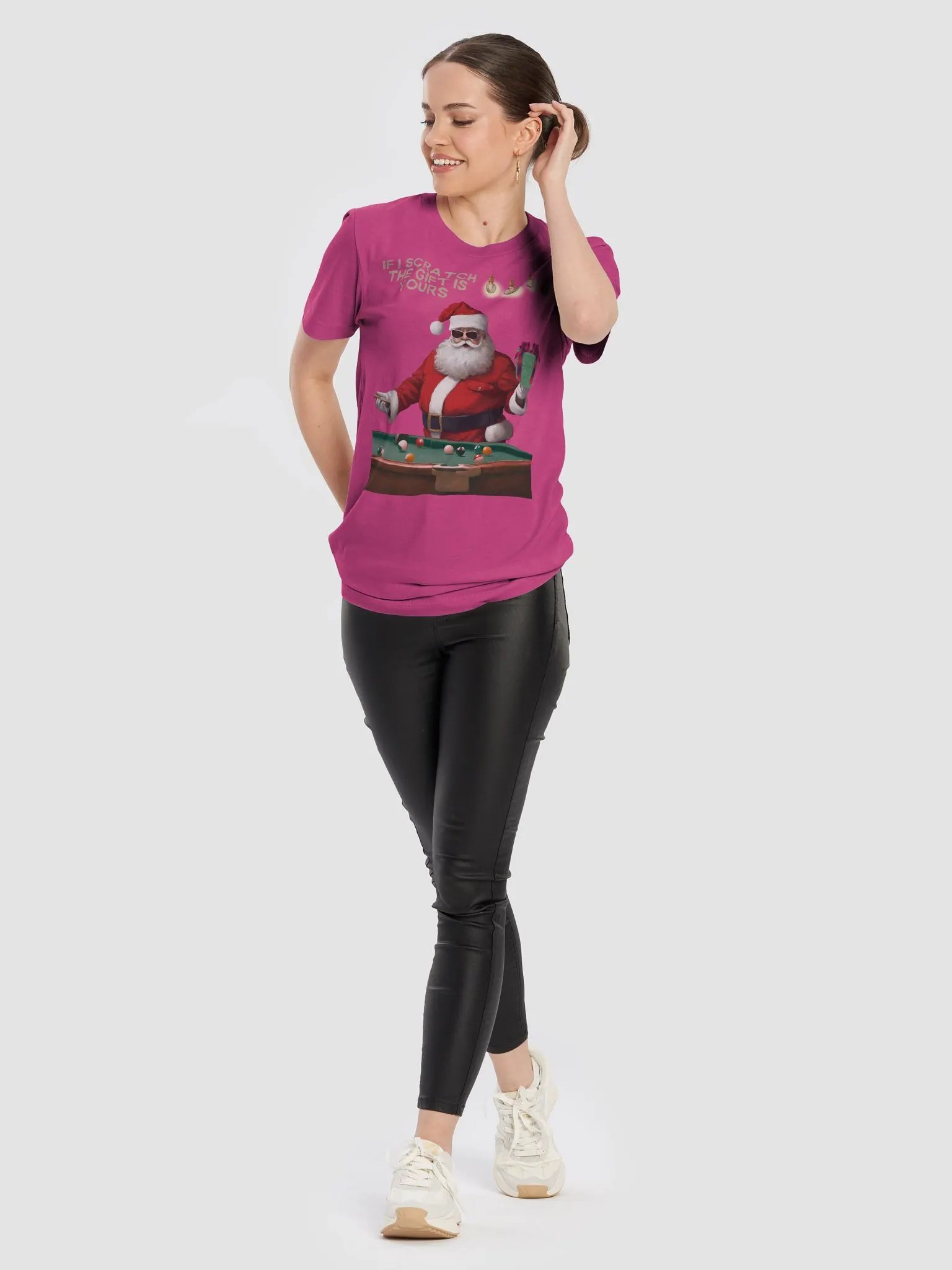 If I Scratch The Gift Is Yours - Pool Shark Santa T-shirt product image (58)
