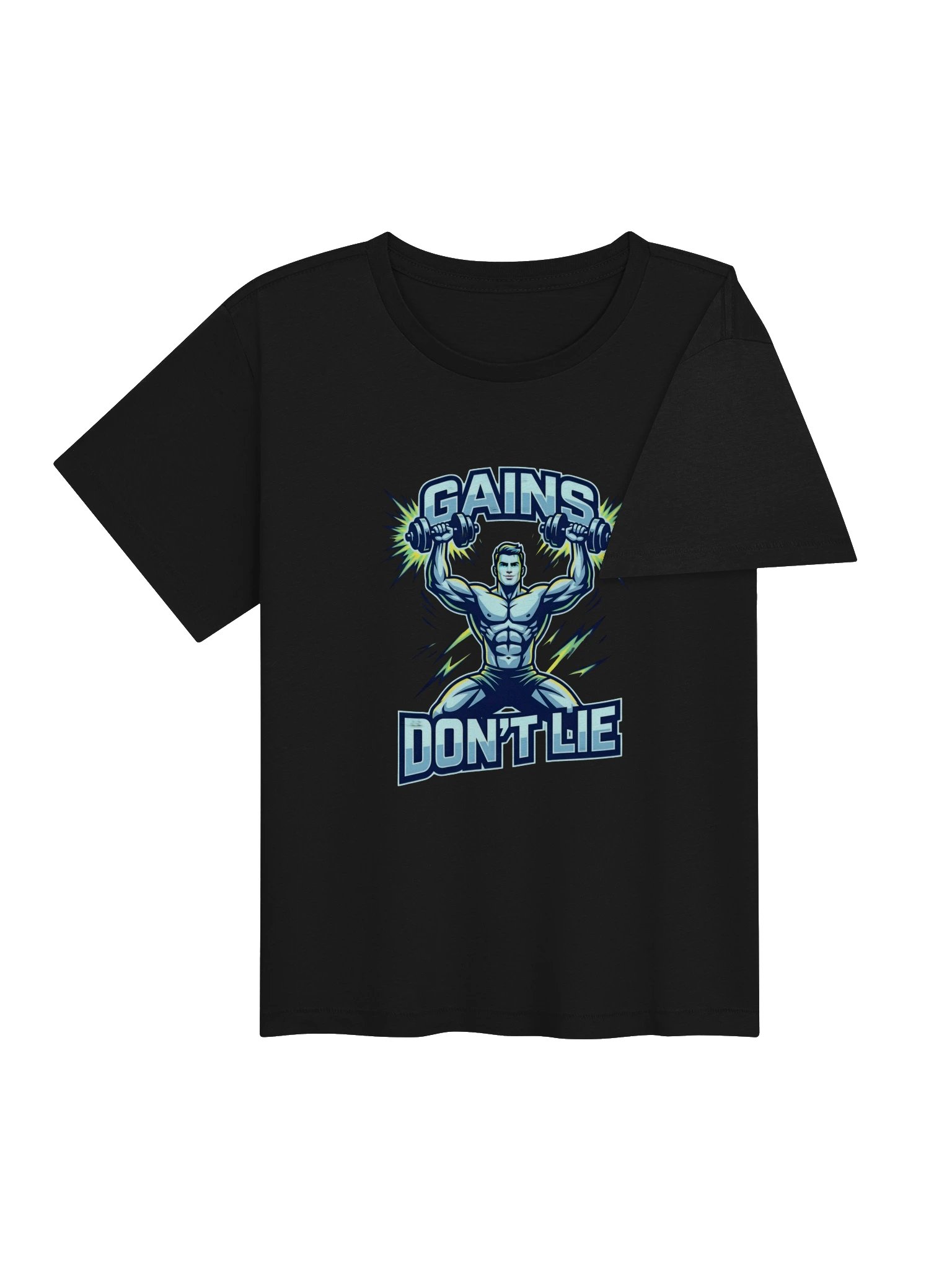 GAINS DON'T LIE Women's Gym Tee | High-Waisted Workout T-Shirt product image (13)