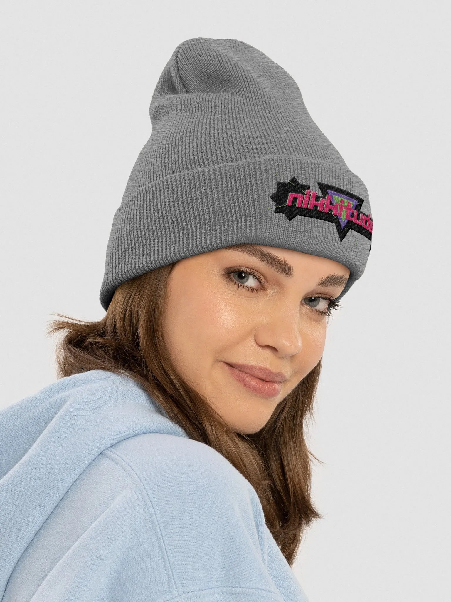 techno grey beanie product image (4)