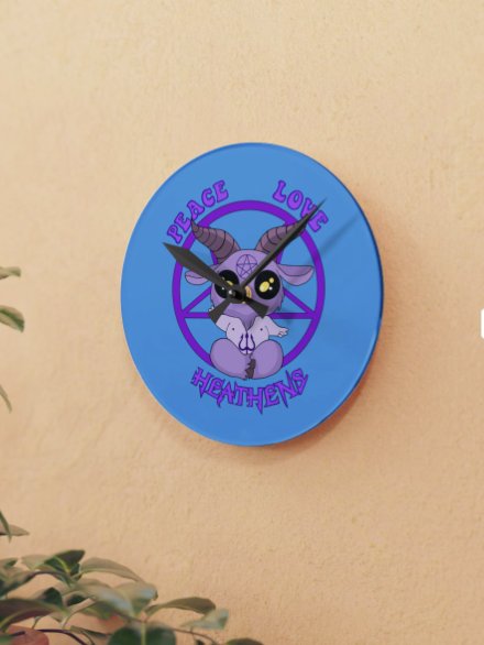 Peace, Love Heathens Wall Clock product image (2)