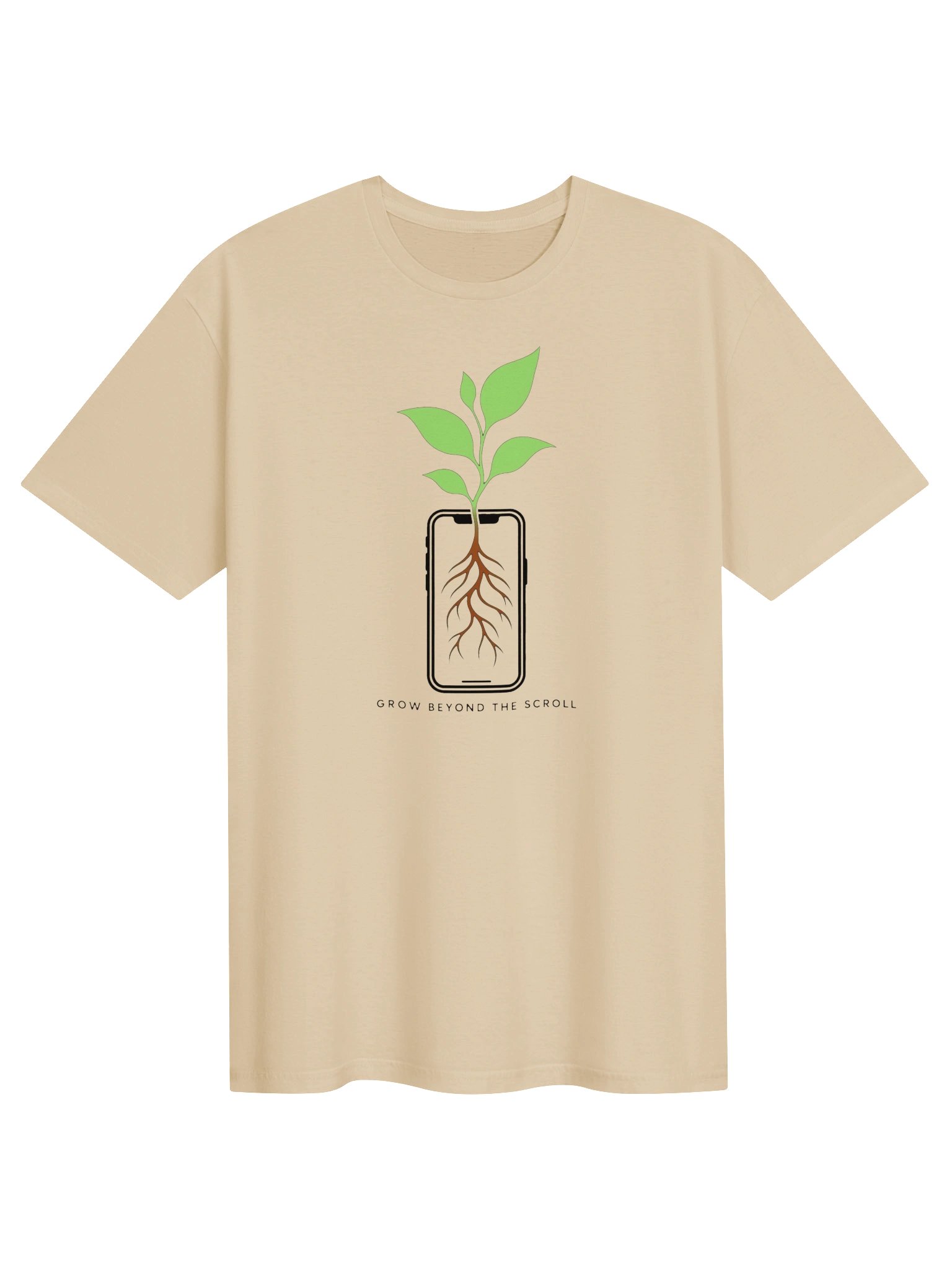 Grow Beyond the Scroll Minimalist Plant Phone T-Shirt product image (2)