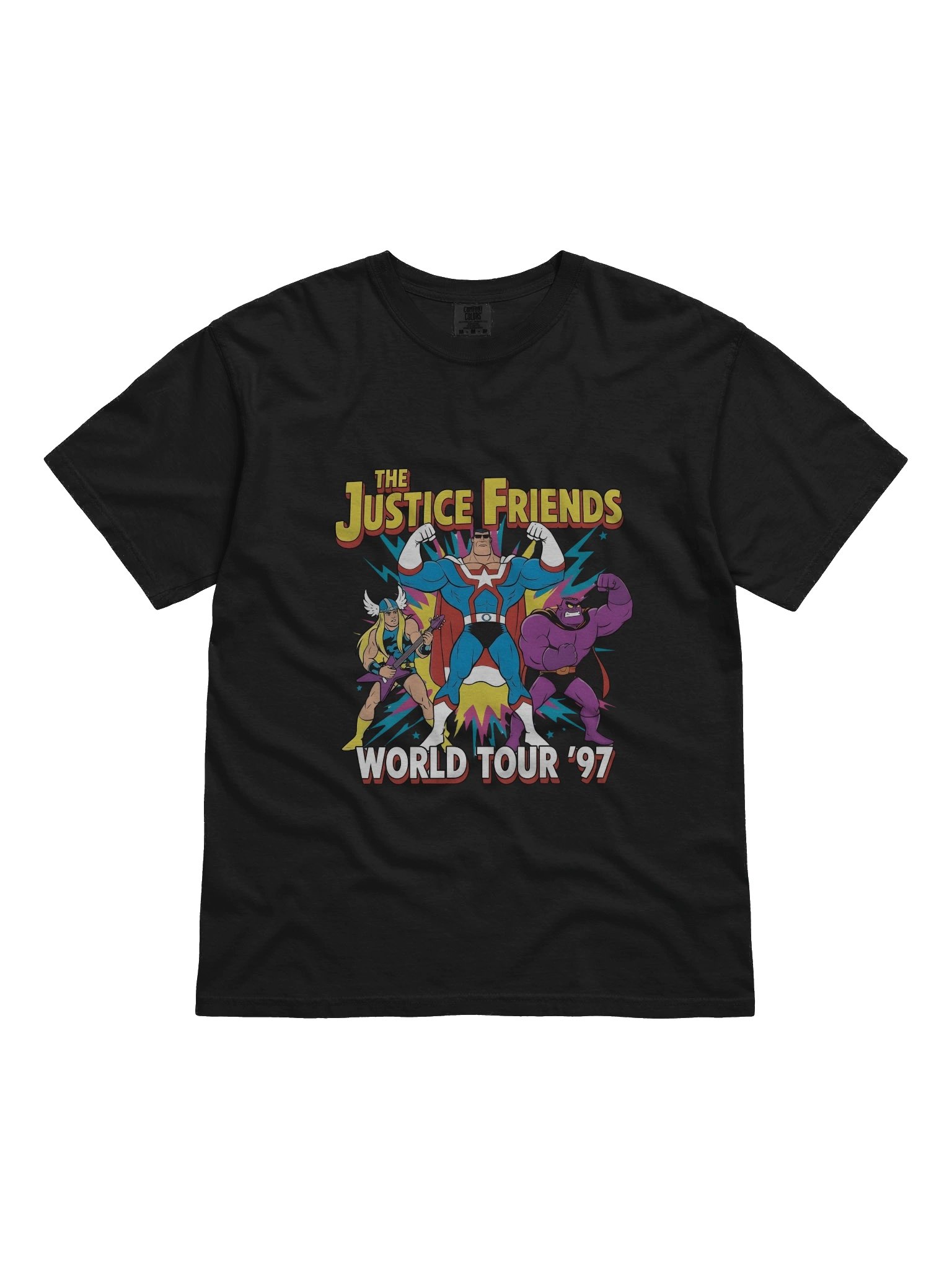 The Justice Friends World Tour '97 T-Shirt | Retro 90s Cartoon Parody Concert Tee | Dexter's Lab Fan Apparel product image (2)